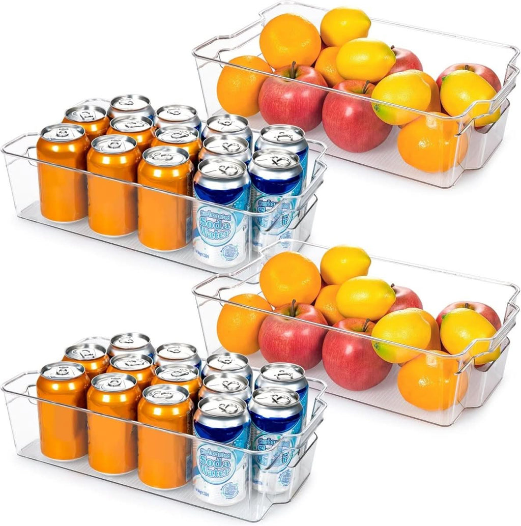 Transparent storage boxes for fridge and kitchen organisation