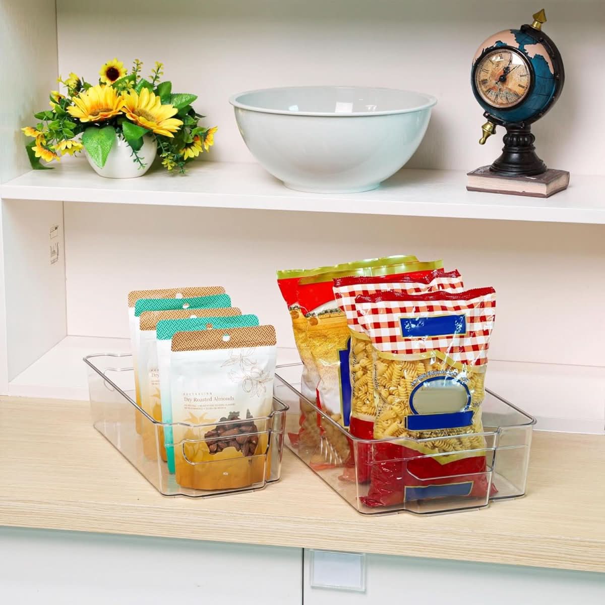 Transparent storage boxes for fridge & kitchen – set of 4
