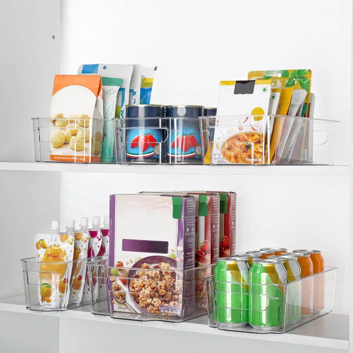 Transparent storage boxes for fridge & kitchen – set of 4