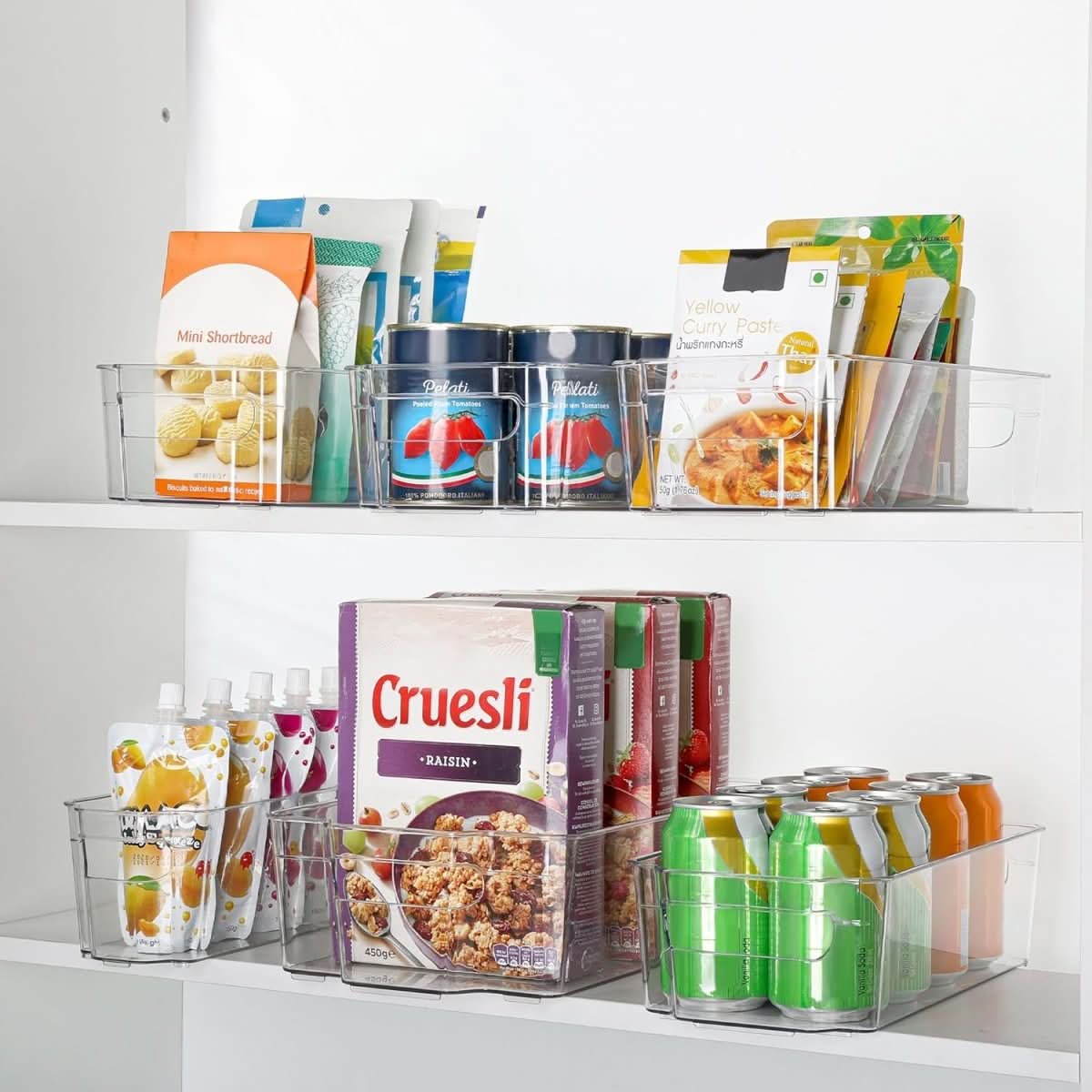 Transparent storage boxes for fridge & kitchen – set of 4