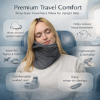 Travel Neck Pillow with Wraparound Support for Plane and Car