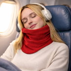 Travel Neck Pillow with Wraparound Support for Plane and Car
