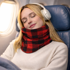 Travel Neck Pillow with Wraparound Support for Plane and Car