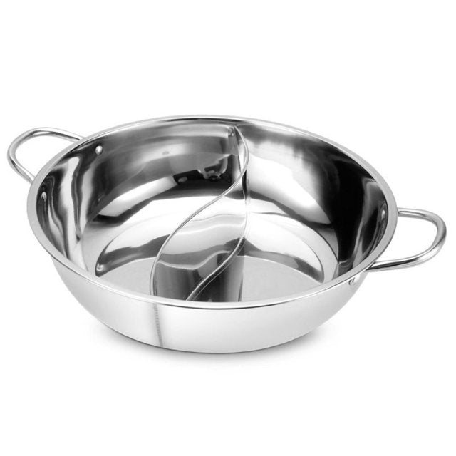 Twin Divided Stainless Steel Hot Pot Pan