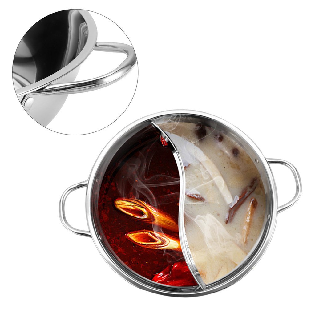 Twin Divided Stainless Steel Hot Pot Pan
