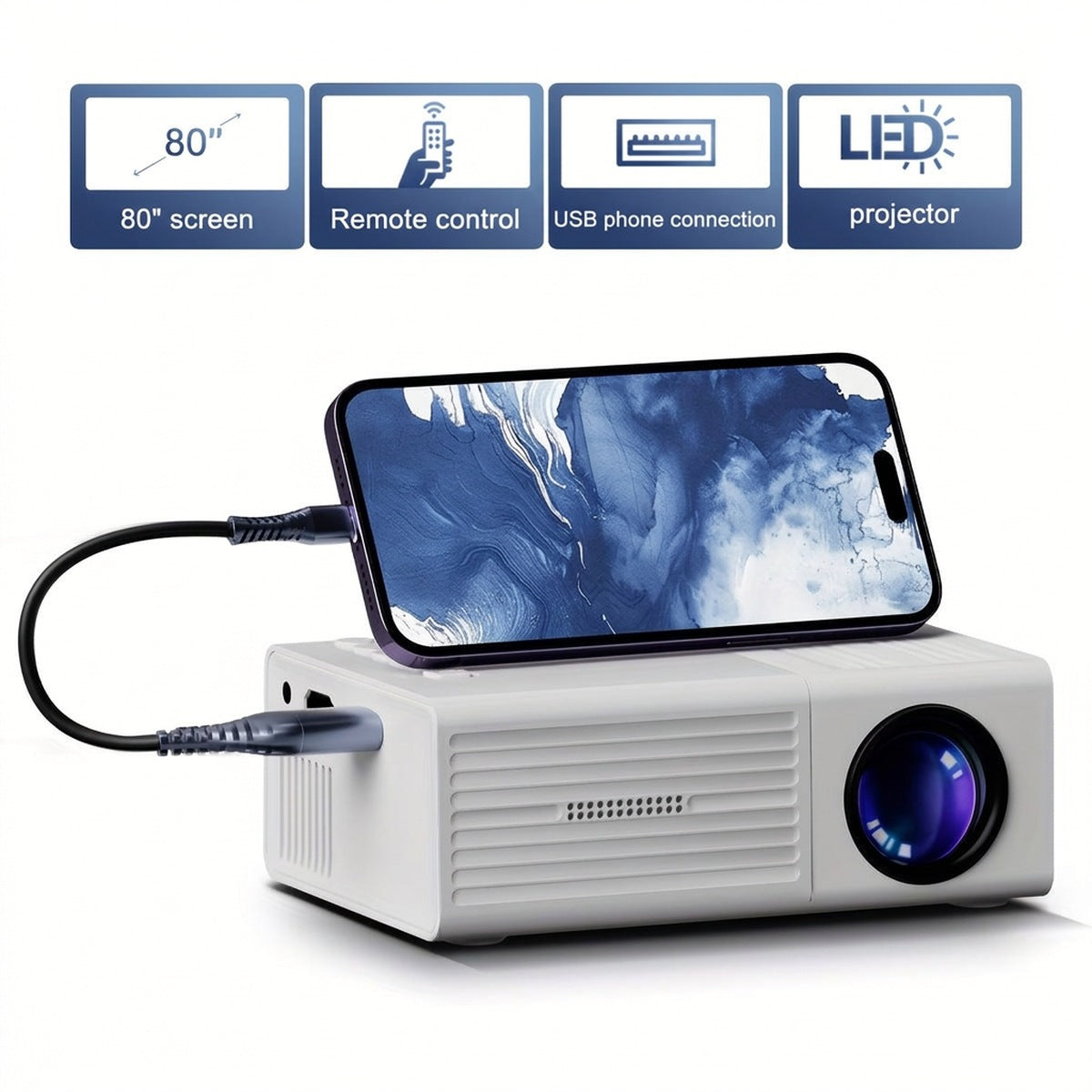 Ultra-Compact Mini Projector (3000 Lumens) - LumoBeam