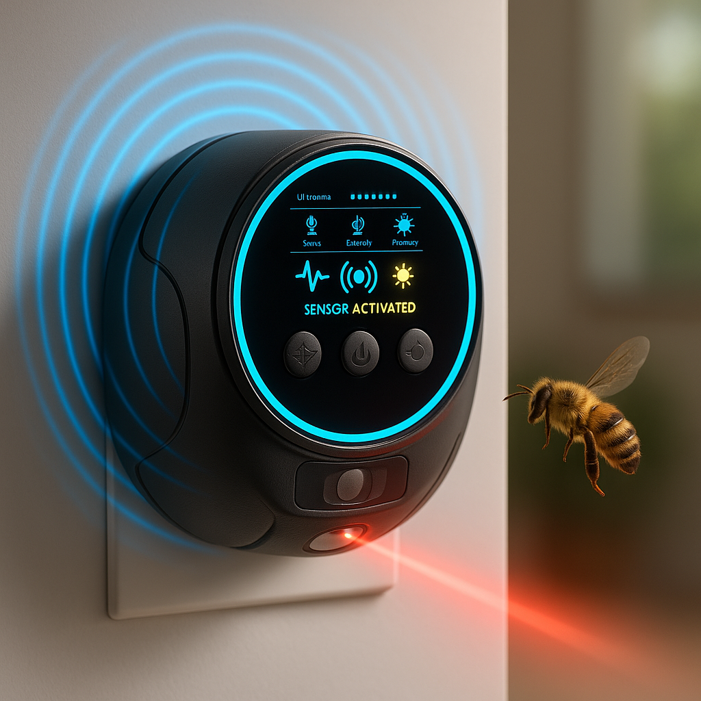 Boneroshop | Ultrasonic Bee & Wasp Repellent Device | Chemical-Free. 360° Coverage for Home & Outdoor Pest Control