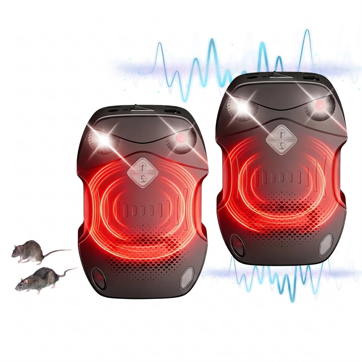 Ultrasonic Car Rodent Repeller, Under-Bonnet Engine Protection, 2 Pack