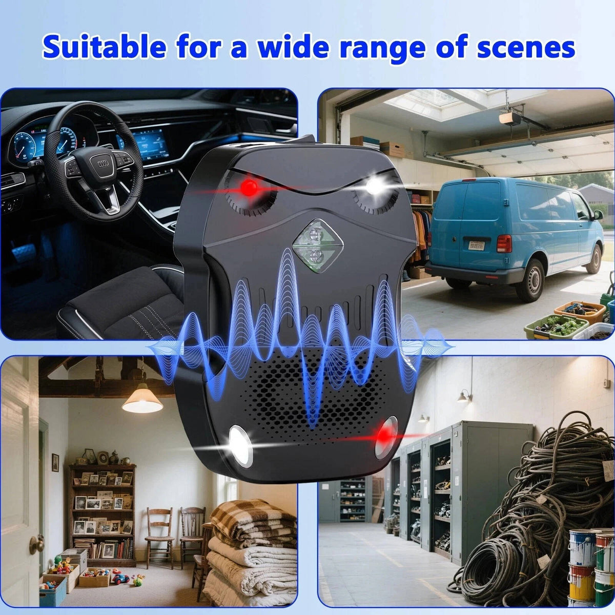 Ultrasonic Car Rodent Repeller, Under-Bonnet Engine Protection, 2 Pack