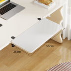 Under-Desk Bamboo Slide-Out Work Surface Clamp-Mounted Keyboard & Mouse Platform