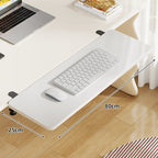 Under-Desk Bamboo Slide-Out Work Surface Clamp-Mounted Keyboard & Mouse Platform