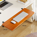 Under-Desk Bamboo Slide-Out Work Surface Clamp-Mounted Keyboard & Mouse Platform