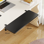 Under-Desk Bamboo Slide-Out Work Surface Clamp-Mounted Keyboard & Mouse Platform