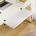 Under-Desk Bamboo Slide-Out Work Surface Clamp-Mounted Keyboard & Mouse Platform