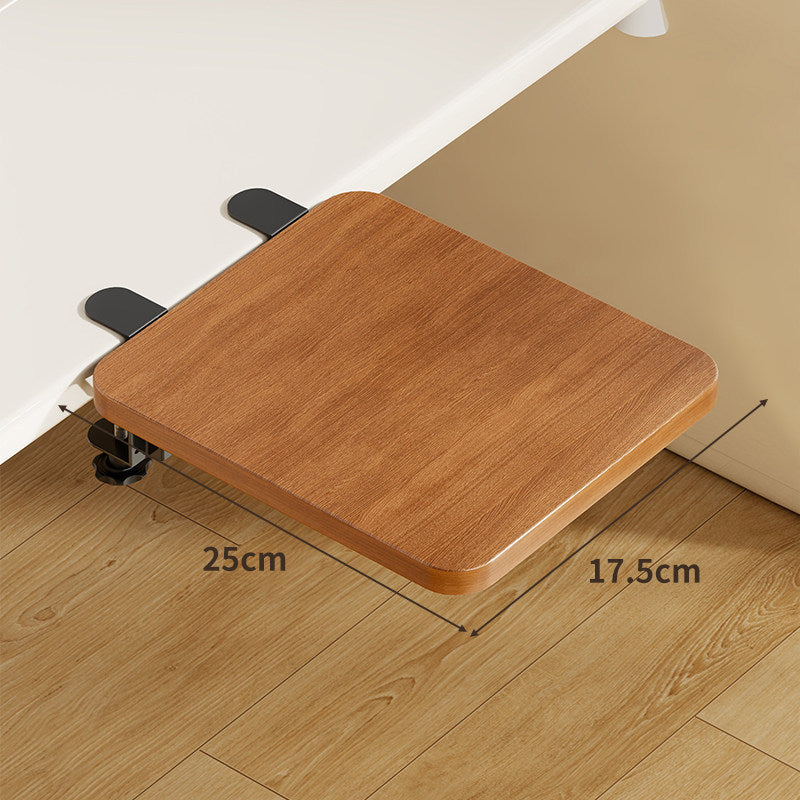 Under-Desk Bamboo Slide-Out Work Surface Clamp-Mounted Keyboard & Mouse Platform