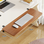 Under-Desk Bamboo Slide-Out Work Surface Clamp-Mounted Keyboard & Mouse Platform