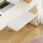 Under-Desk Bamboo Slide-Out Work Surface Clamp-Mounted Keyboard & Mouse Platform