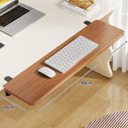 Under-Desk Bamboo Slide-Out Work Surface Clamp-Mounted Keyboard & Mouse Platform