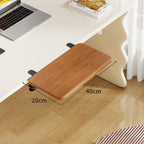 Under-Desk Bamboo Slide-Out Work Surface Clamp-Mounted Keyboard & Mouse Platform