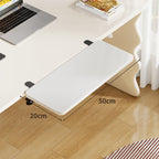 Under-Desk Bamboo Slide-Out Work Surface Clamp-Mounted Keyboard & Mouse Platform