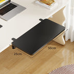 Under-Desk Bamboo Slide-Out Work Surface Clamp-Mounted Keyboard & Mouse Platform