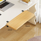 Under-Desk Bamboo Slide-Out Work Surface Clamp-Mounted Keyboard & Mouse Platform