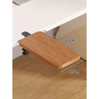 Under-Desk Bamboo Slide-Out Work Surface Clamp-Mounted Keyboard & Mouse Platform