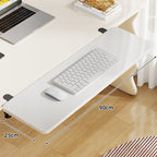 Under-Desk Bamboo Slide-Out Work Surface Clamp-Mounted Keyboard & Mouse Platform