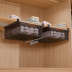 Under-Shelf Pull-Out Metal Mesh Closet Basket Organiser with Clamp Rail