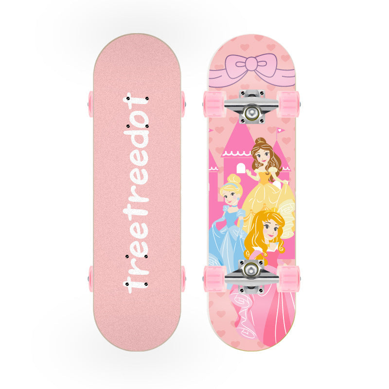 Unicorn-themed beginner skateboard