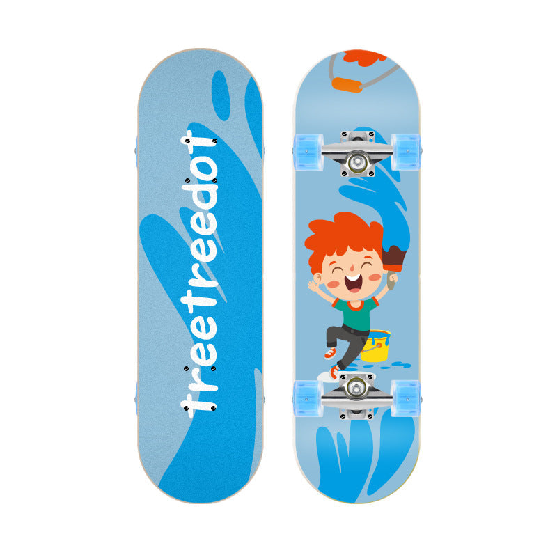 Unicorn-themed beginner skateboard