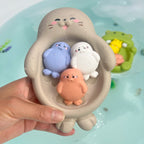Unisex Bath Fun Toy Set with Cute Hippopotamus Figures