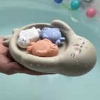 Unisex Bath Fun Toy Set with Cute Hippopotamus Figures