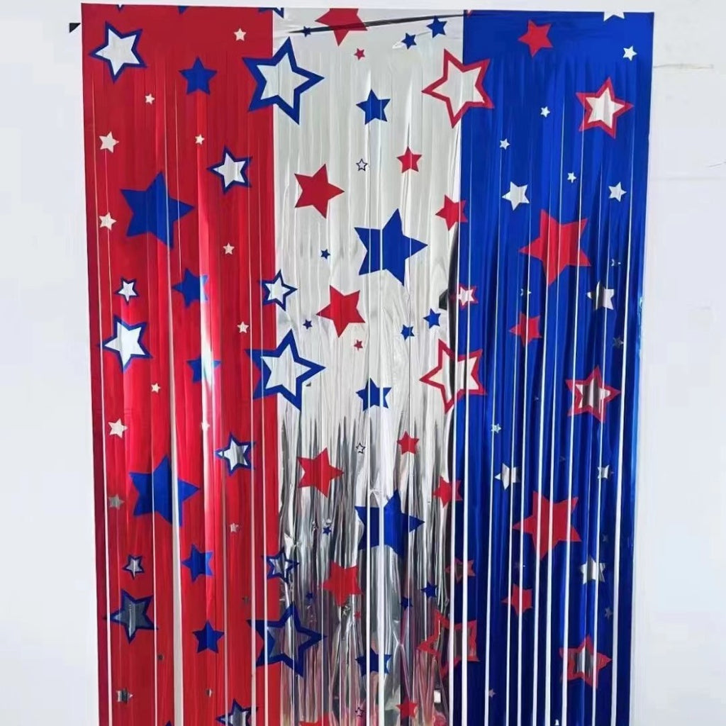 Unisex Nano Glittering Party Curtain with Star Motif Photo Background