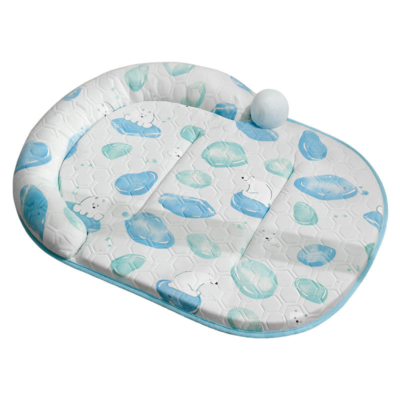 Unisex Padded Baby Play Mat with Elevated Headrest Edge and Non-Slip Bottom
