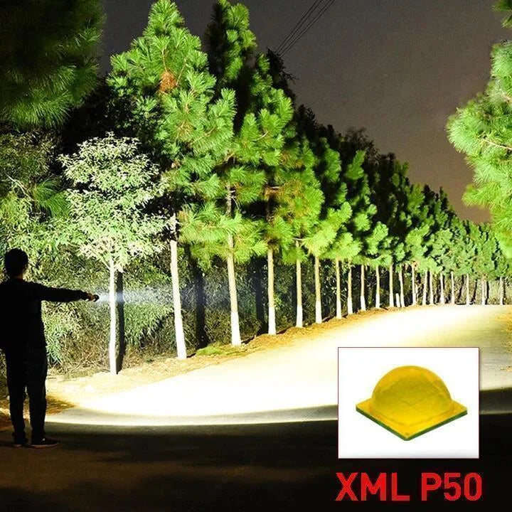 Universal XHP50.2 LED Torch 90,000 Lumens with Zoom and USB
