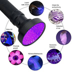 UV Torch, 100-LED 395nm Blacklight for Hidden Stains and Pests