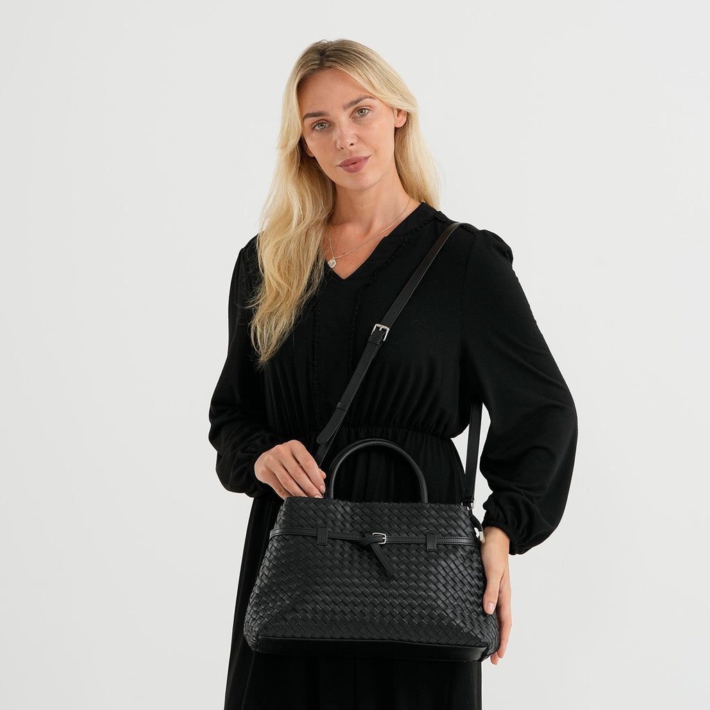 Valissiere Women's Genuine Leather Crossbody Bag with Multi-Pocket Storage