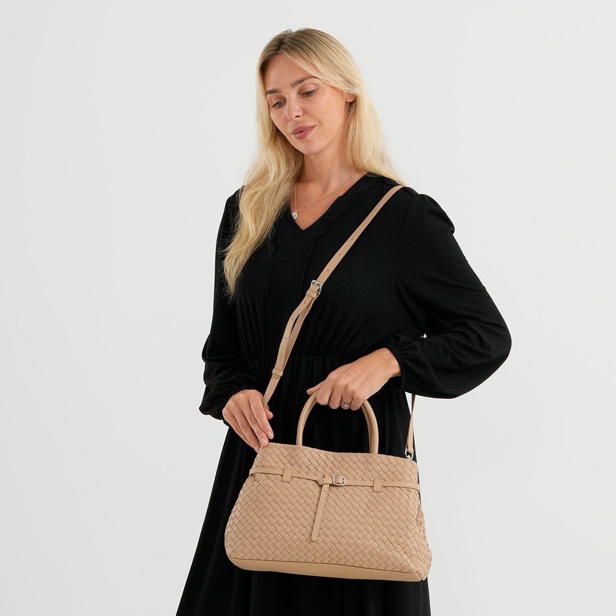 Valissiere Women's Genuine Leather Crossbody Bag with Multi-Pocket Storage