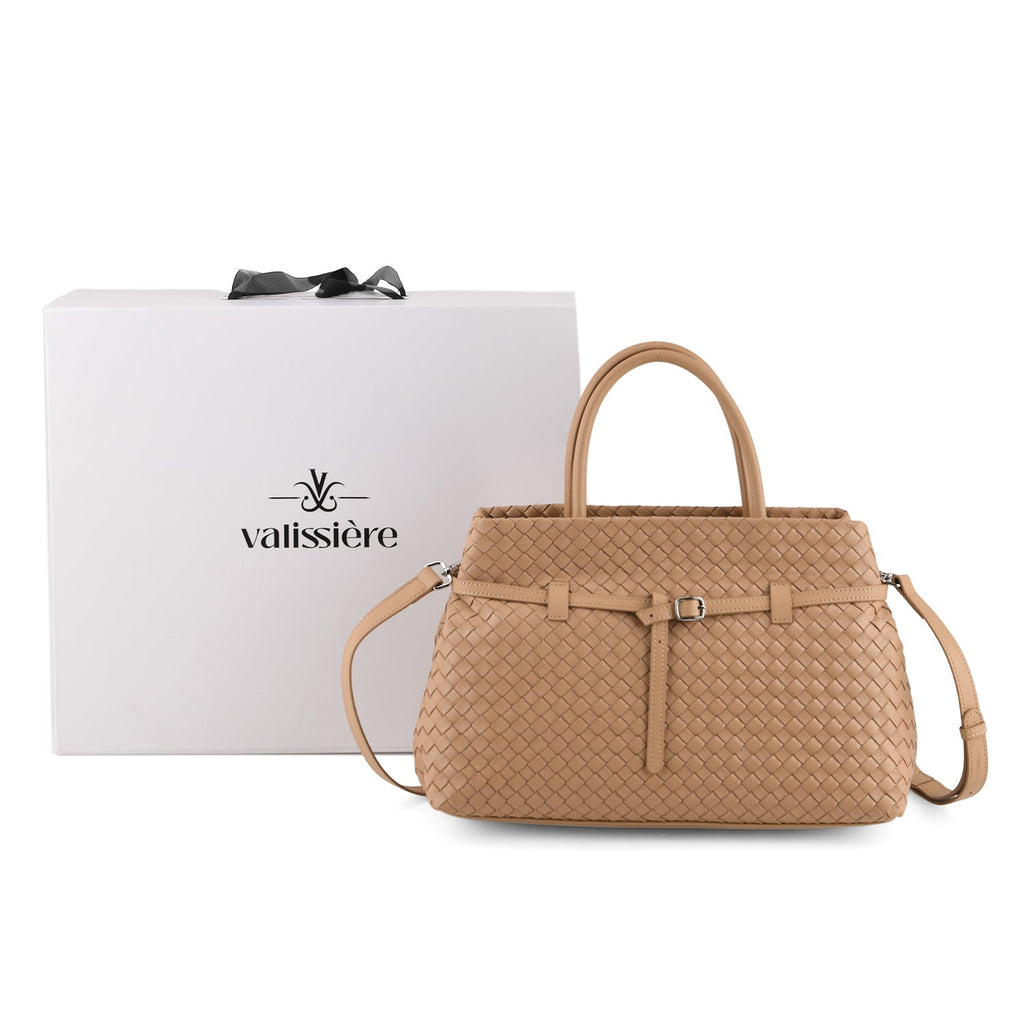 Valissiere Women's Genuine Leather Crossbody Bag with Multi-Pocket Storage