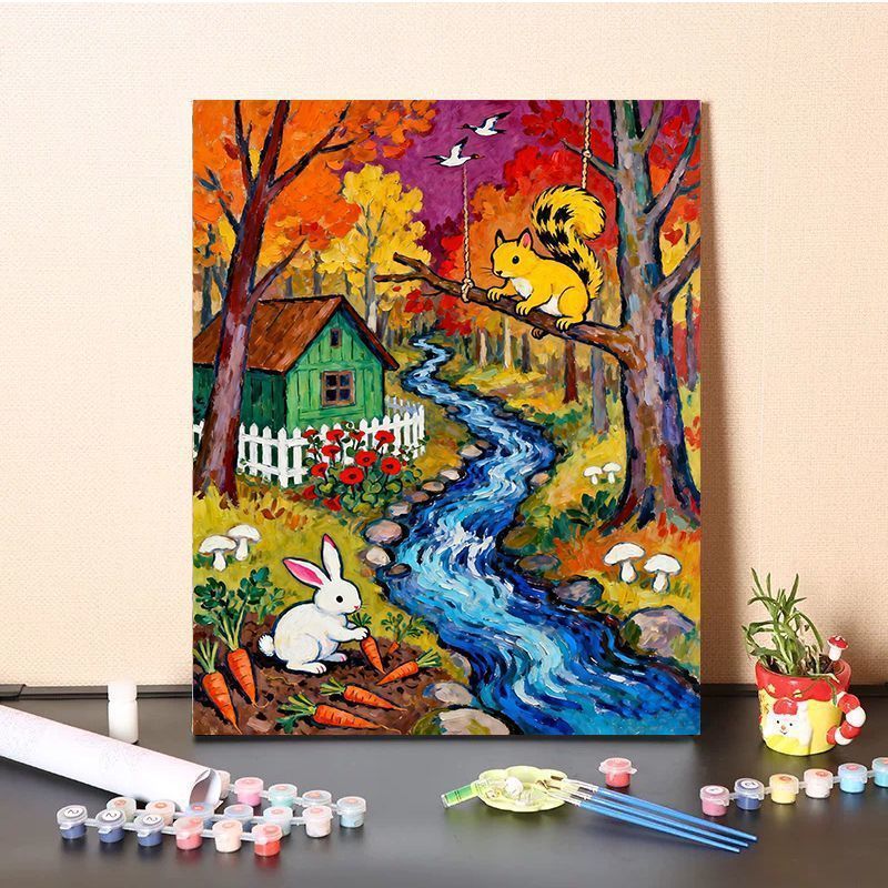 Vibrant Nature-Themed Paint by Numbers Art Kit