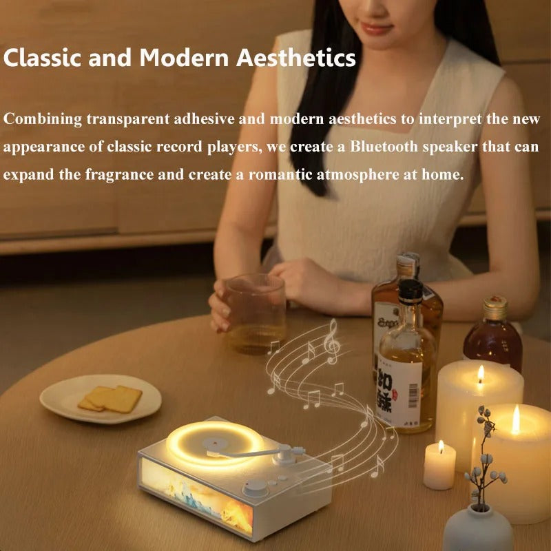 Vintage Design Wireless Aromatherapy Speaker with LED Mood Lighting