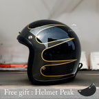 Vintage Low Profile Motorcycle Helmet DOT and ECE Certified