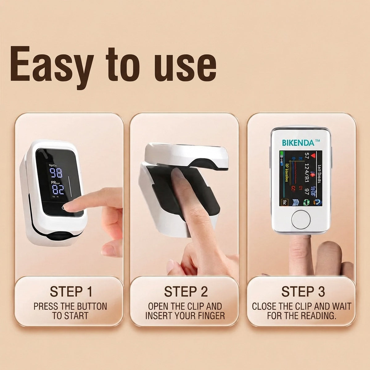 VitalCheck Compact Pulse Oximeter with OLED Display for Oxygen and Pulse