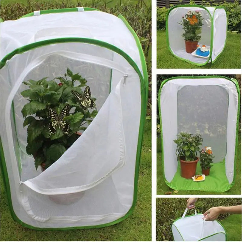 Viventra Folding Insect Habitat – Breeding & Observation Net with Stainless Steel Frame for Butterflies, Crickets & Silk