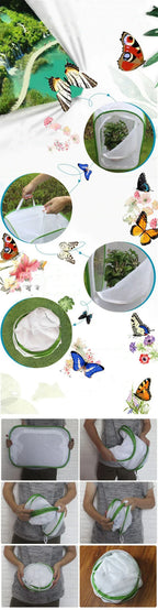 Viventra Folding Insect Habitat – Breeding & Observation Net with Stainless Steel Frame for Butterflies, Crickets & Silk