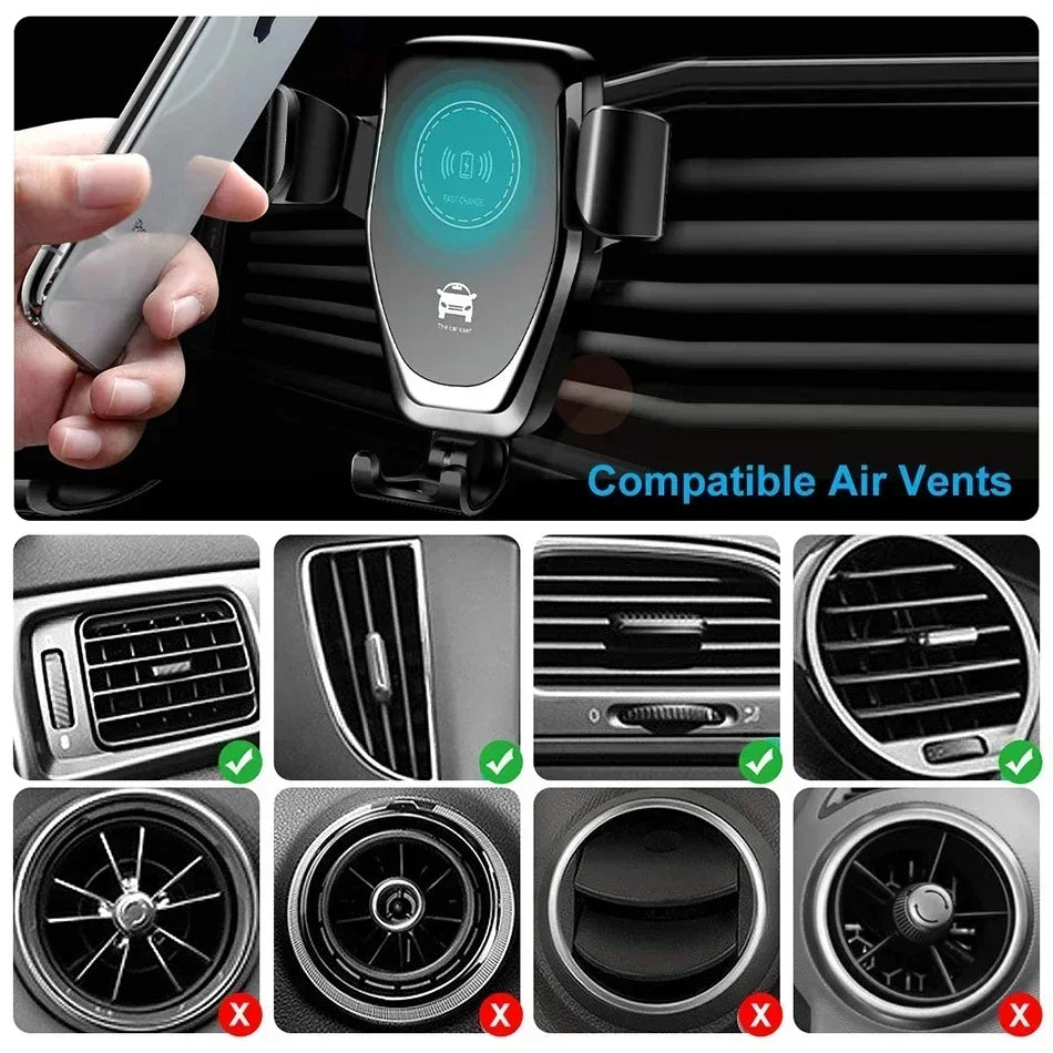 Voltano wireless car phone holder with fast charging for air vent