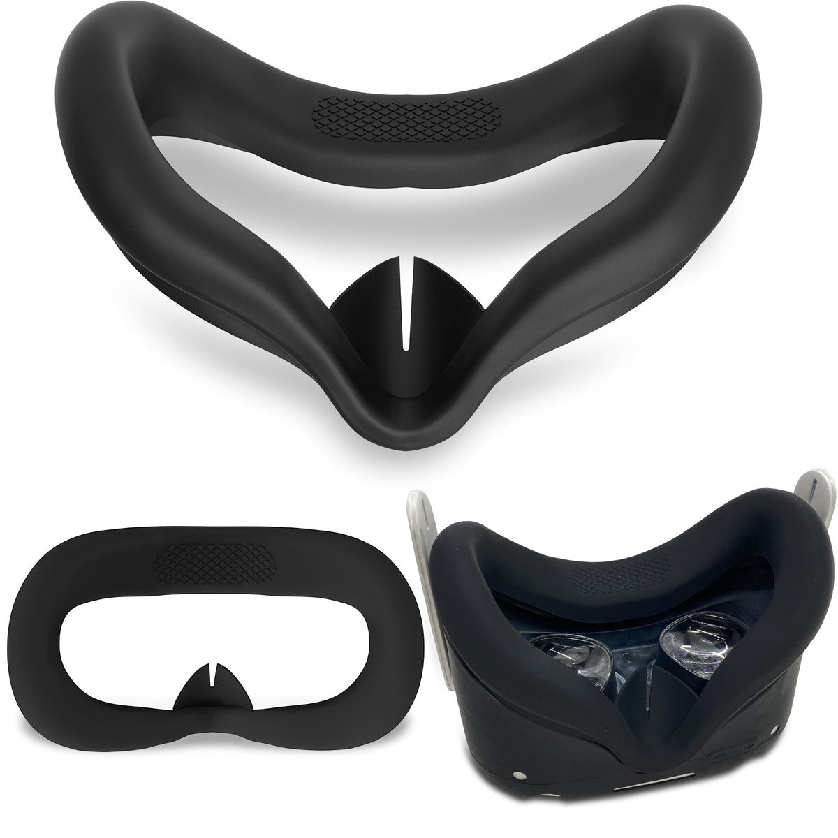 VR headset with ergonomic head strap and protective cover