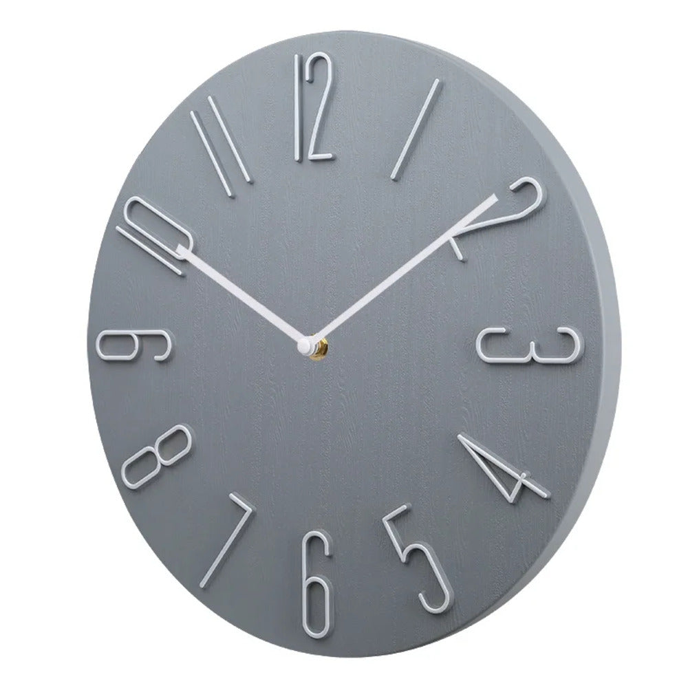 Wall Clock | Flat Round Face | Rear Mounting Hook
