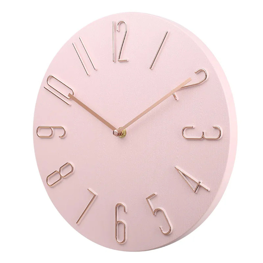 Wall Clock | Flat Round Face | Rear Mounting Hook